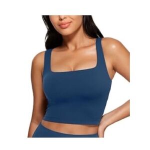 CRZ YOGA Butterluxe Navy Crop Top